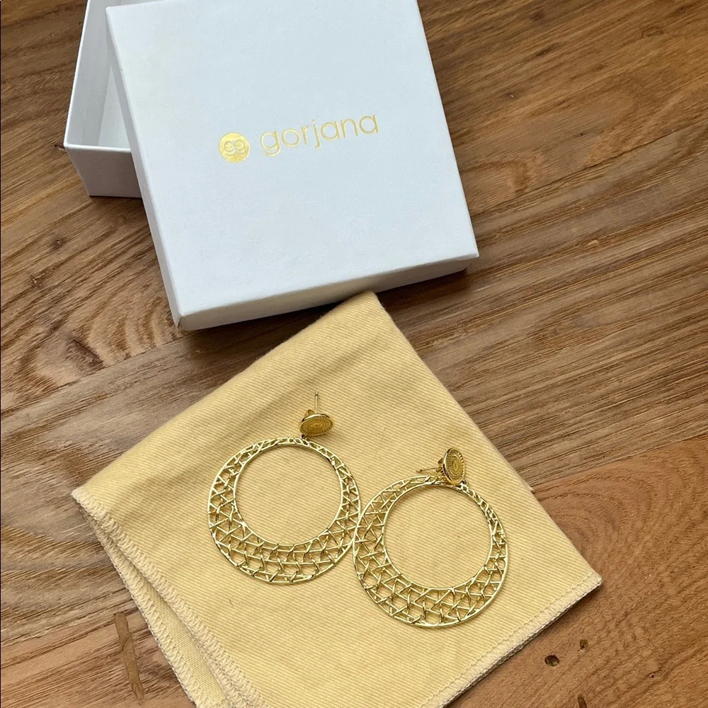 Authentic Gorjana Gold Hoop Bohemian Style Earrings! - Picture 9 of 11